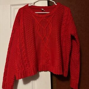 MUDD Vibrant Red Cable Knit Sweater